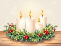 Adventskranz mit 4 brennenten Kerzen